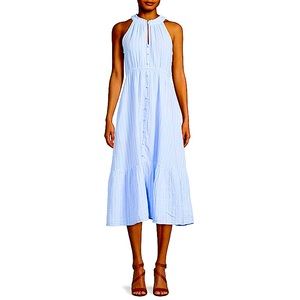 Time and Tru Women's Sleeveless Double Cloth Midi Dress
